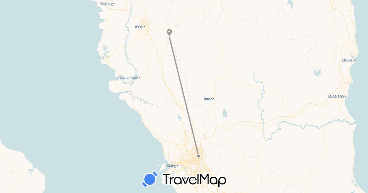 TravelMap itinerary: driving, plane in Malaysia (Asia)